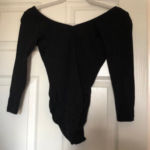 Black 3/4 sleeve leotard